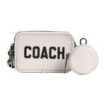 Coach Charter 19 Dvigubas užtrauktukas Nuimamas peties dirželis Mink&scaron;ta poliruota akmenuko odinė petinė crossbody rankinė Mažos vyri&scaron;kos rankinės Kreidos baltumo CP270-CAH Basic Set (Bag+Dust Bag)