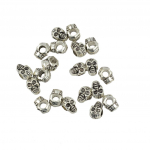 20 vienetų Tibeto sidabro Europos didelės skylės 3D kaukolės Helovino tarpinės karoliukai