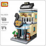 LOZ 1623 Miesto gatvės muzikos parduotuvė Muzikos instrumentų parduotuvė Architektūra Mini kaladėlės Plytos Statybinis žaislas vaikams Dovana be dėžutės