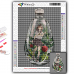 Deimantine tapyba mergina smėlio laikrodžio buteliuke, siuvinėjimu kryželiu kri&scaron;toliniu akmeniu namų dekoras Full Round 20X30CM