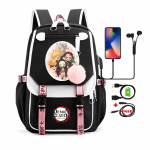 Demon Slayer Nezuko kuprinės vyrams Anime mokyklinė krep&scaron;ys paaugliams Canvas ne&scaron;iojamojo kompiuterio nugaros kuprinė moteri&scaron;ka kuprinė Anime Nezuko kuprinė
