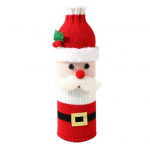 Vyno butelio rankovė Kalėdų Senelis Sniego senis Elnias Dizainas Butelio rankovė Megzta Dekoracija Vyno butelių megztinis stalo dekoravimui Xmas Santa Claus