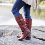 Sagit Knight Boots Moteri&scaron;ki batai Žieminiai ir Rudeniniai diržo sagtis Platforminiai ilgi batai