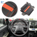 Automobilio vairo dangtis odinė apdaila raudona juosta Nissan Almera N16 X-Trail T30 Primera P12 Terrano 2 Pathfinder Renault