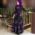 Moteri&scaron;ka rudeninė musulmonė Kaftan Abaya Solid Eleganti&scaron;ka Dubajaus islamo kieto mai&scaron;o mar&scaron;kinėlių suknelė