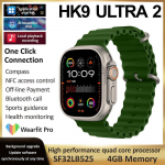 HK9 Ultra 2 i&scaron;manusis laikrodis AMOLED 4GB laikrodis Ultra2 ChatGPT NFC i&scaron;manusis laikrodis vyrams Ai Laikrodžio ciferblato kompaso hidroizoliacija