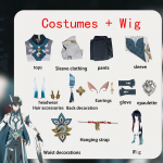 Danheng Imbibitor Lunae Cosplay Honkai: &bdquo;Star Rail Cos&ldquo; žaidimo kostiumo komplektas, visas komplektas, vyri&scaron;kas XL juoda/mėlyna