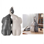 &Scaron;iuolaikinės keramikos skulptūros Gyvūnų figūrėlės Dekoratyvinės ornamentikos amatų menas White Gray_S