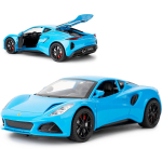 1/24 mastelio Lotus Emira modelio automobilis, cinko lydinio i&scaron;traukiamas žaislinis automobilis su garsu ir &scaron;viesa vaikams Dovana berniukui mergaitei 1/24-Size:19*8.5*5cm mėlyna