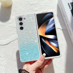 Skirtas &bdquo;Samsung Galaxy Z Fold 6 5 4 3 5G&ldquo; dėklui, odai jaučiantis &bdquo;Bling Glitter Gradient&ldquo;, sulankstomas, atsparus smūgiams apsauga, kieto vir&scaron;elio priedai For Z Fold 4 mėlyna