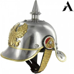 Karinis voki&scaron;kas &scaron;almas Pickelhaube PLIENINIS Imperatori&scaron;kas Prūsijos karininko Pirmojo pasaulinio karo dygliuotas &scaron;almas
