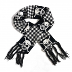 &Scaron;alikas rudens ir žiemos Y2k Harajuku Skull pastorintas &scaron;iltas megztas &scaron;alikas žakardo skeleto skara moterims 180*20cm