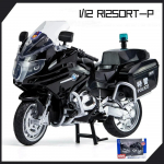 1/12 BMW R1250RT-P Policijos Simuliacinis Lydinio Motociklo Modelis Amortizatoriai Garsas ir &Scaron;viesa Kolekcinis Žaislinis Automobilis Vaikų Dovanai juoda