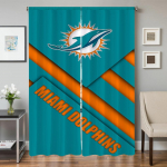 Langų virtuvės užuolaidos svetainei 2 vnt. užtemdančios užuolaidos durų užuolaida Miami D-dolphins pertvara miegamojo dekoracija W50xH70cmx2pcs-CL