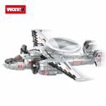 WOMA TOYS C0836 829 vnt. Sidabrinis Didelis Žaislinis Reaktyvinis Karinis Oro Pajėgų Lėktuvas Transportinis Lėktuvas Konstruktorių Rinkinys Vaikams