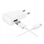 USB laidas ir maitinimo adapteris - Phonillico&reg; - Suderinamas su Samsung Galaxy NOTE 1/2/3 LITE/4 - 1 metras - Baltas - 2A balta