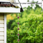 Lietaus grandinės, Latakų lietvamzdžių nukreipiklis Lauko metalinės varinės languotos lietaus vandens pratęsimo grandinės, 12 kau&scaron;elių ruda