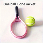 2 vnt. Kūrybingas lėlės teniso raketės rinkinys su kamuoliukais Miniatiūrinis sporto inventorius lėlių namelių dekorui 2pcs/set violetinė