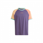 Adidas Originals Džiaugsmingi raglano tipo mar&scaron;kinėliai Dryžuoti Colorblock Sportiniai trumpomis rankovėmis Vyri&scaron;ki vir&scaron;utiniai drabužiai Techninis violetinis IT8189 M