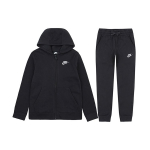 Nike Fleece Pamu&scaron;alo Siuvinėto Logotipo Laisvalaikio Sportinis Rinkinys Vaikams Aktyvūs Drabužiai Juodas BV3634-010 M