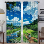 Vasaros kelio tinkleliai nuo uodų svetainei pertvarai Helovino dekoracija langų užuolaida namų interjero užuolaidos 2 vnt. W50xH70cmx2pcs-CL