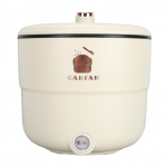 450 W elektrinė ryžių viryklė, daugiafunkcė 1,8 l dviejų sluoksnių, apsauga nuo nudegimo, elektrinis puodas makaronų sriubai tro&scaron;kinti EU balta