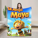 Bitė Maja Antklodė Super &Scaron;ilta Juokinga Pliu&scaron;inė Lovos Patalynė Metimai Ant Sofos Kėdės Lovos Lėktuvo Kelionės Flanelinis Patalynės Užtiesalas Lovos Dangalas Size: 150*200cm, Weight: 280 GSM blue
