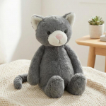 31 cm animacinis pliu&scaron;inis žaislas gyvūnas, mink&scaron;tas pilkas katinas, baltas avinėlis, pliu&scaron;inis draugas, raminanti dovana, nakvynei 31cm