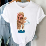 Moteri&scaron;ki drabužiai Laisvalaikio spausdinimo mar&scaron;kinėliai, akvareliniai mar&scaron;kinėliai mergaitei, puikūs vasaros madingi mar&scaron;kinėliai trumpomis rankovėmis moteri&scaron;ki grafiniai mar&scaron;kinėliai M