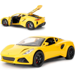 1/24 mastelio Lotus Emira modelio automobilis, cinko lydinio i&scaron;traukiamas žaislinis automobilis su garsu ir &scaron;viesa vaikams Dovana berniukui mergaitei 1/24-Size:19*8.5*5cm geltona