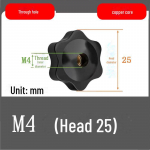 Slyvų rankenos veržlės galvutės rankinis varžtas, skirtas kiaurymėms / aklinoms angoms, dydžiai M4-M12 M4 through hole