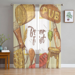 Alaus festivalio reklaminis plakatas, baneris, tiulio permatomos užuolaidos svetainei, miegamajam, virtuvei, Voile organzos užuolaidos 135W x 114H(cm)