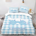 Animacinis antklodės užvalkalas Cinnamoroll Namų pagalvės užvalkalų rinkinys Suaugusiųjų miegamojo Vaikų antklodė Patalynė EU Single(135*200cm)3pcs
