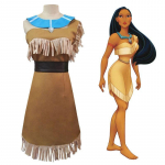 Xinboyuan Vėjas i&scaron; Princesių Baojia Kangdi Cosplay Kostiumas Indijos Princesės Cosplay Apranga Yra sandėlyje Pocahontas (Dress + Belt + Necklace) S