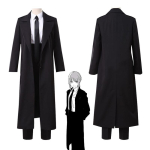 Makima Cosplay Anime Grandininio pjūklo žmogaus kostiumas Juodas lietpaltis Uniforma Perukas Kostiumas Helovino drabužiai moterims Slaugytojos pilnas komplektas Pir&scaron;tinės S black