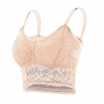 Moteri&scaron;ka nėriniuota liemenėlė Sexy Hollow Out Flower Tvirtas apatinis trikotažas Bralette Wireless Push Up Kvėpuojantis dirželis pamink&scaron;tintas liemenės apatinis trikotažas M-2XL M smėlis