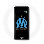 Coque pour Samsung Galaxy s10 edge Logo Olympique de Marseille Fond Noir