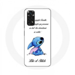 Coque pour Xiaomi Redmi Note 11S Lilo et Stitch Ohana Citation Blanc