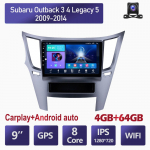 &bdquo;Android&ldquo; automobilinis radijas, skirtas &bdquo;Subaru Outback 3 4 Legacy 5&ldquo;, 2009&ndash;2016 m. daugialypės terpės grotuvas GPS navigacija 2 din stereo 4+64 GB 4+64GB