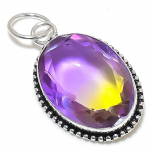 Bi-Color Tourmaline Gemstone Handmade 925 Sterling Silver Pendant 2.05 y8e19