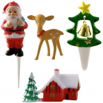 Accessoires de d&eacute;coration - SCRAPCOOKING - No&euml;l - 4 pi&egrave;ces - Plastique - Mixte