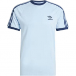 Adidas Originals Adicolor Classics 3 juostelės Mados mink&scaron;ti universalūs trumparankoviai mar&scaron;kinėliai Vyri&scaron;ki vir&scaron;utiniai drabužiai Mėlyni JN7018 XL