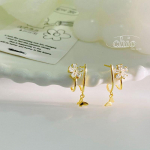 I&scaron;skirtinio auk&scaron;tos kokybės dizaino blizgūs ir universalūs madingi gėlių drugelių auskarai auskarai moteri&scaron;kas temperamentas