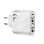 65W 6 viename 5 USB 1 C tipo greito įkrovimo greitas sieninis įkroviklis adapteris iPhone Samsung Xiaomi Huawei Oppo mobiliesiems telefonams US Plug