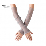 Moteri&scaron;kos permatomos tinklelio rankovės ilgos itin plonos nėriniuotos pir&scaron;tinės be pir&scaron;tų UV apsauga nuo saulės vėsinančios tinklelio tiulio apsauginės rankovės laukui pilka