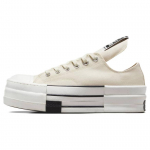 Rick Owens x Converse DRKSHDW DBL DRKSTAR Chuck 70 Low Natural Ivory Unisex sportbačiai kreminės juodos spalvos Egret A04955C 45
