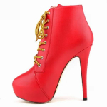 Madingi moteri&scaron;ki ankle boots stiletto aulinukai rudeniui žiemai su apvaliu priekiu, pole dance seksualūs auk&scaron;takulniai bateliai, madingi su užtrauktuku ir rai&scaron;teliais, didelio dydžio moteri&scaron;ki batai 35 raudona