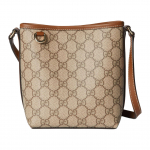 Gucci GG drobės ir odos kibiro formos rankinė per petį Smėlio spalvos Ruda Kasdieniam važiavimui Į kelionę 847090-FAEUC-9758 Gift Set(Basic Set+Box+Shopping Bag)