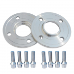 2 vnt. 10 mm / 12 mm PCD 4x108 CB 65,1 mm ratų tarpiklis su 8 vnt. prailgintais ratų varžtais, skirtas Peugeot 3008 1007 406 405 106 308 207 306 Padangų čiaupai 1 10mm black 12x1.25 gray