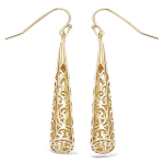 Les Tr&eacute;sors De Lily [E9234] - Boucles Plaqu&eacute; Or 'Alexandrie' dor&eacute; - 8x40 mm